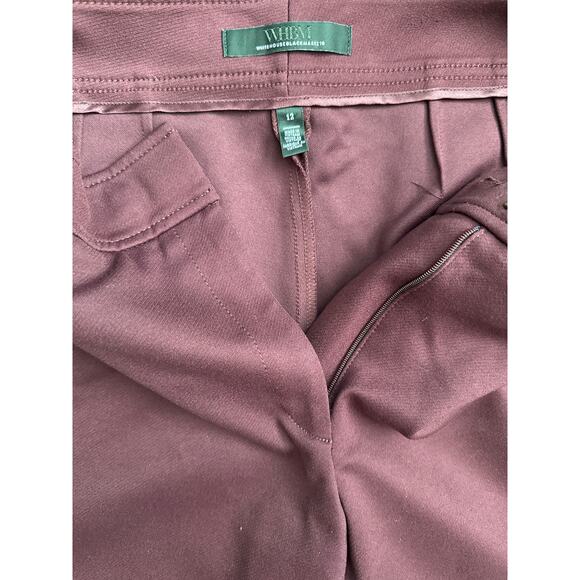 White House Black Market Jolie Button Straight Luxe Stretch Pants Port Size 12 - Picture 9 of 11